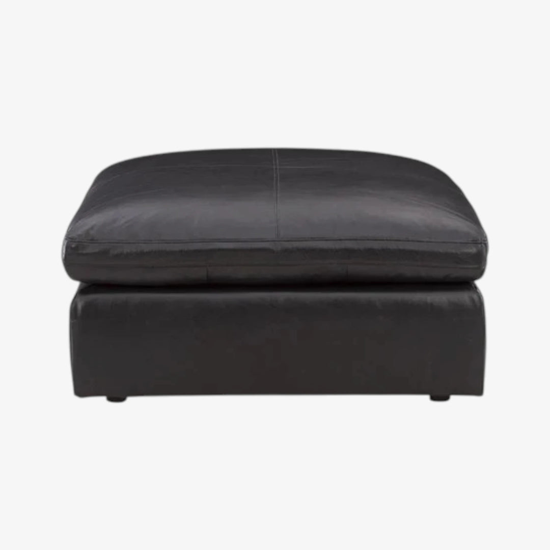 3090208 Emilia Oversized Accent Ottoman In Leather Upholstery - Black | Signature Design By Ashley