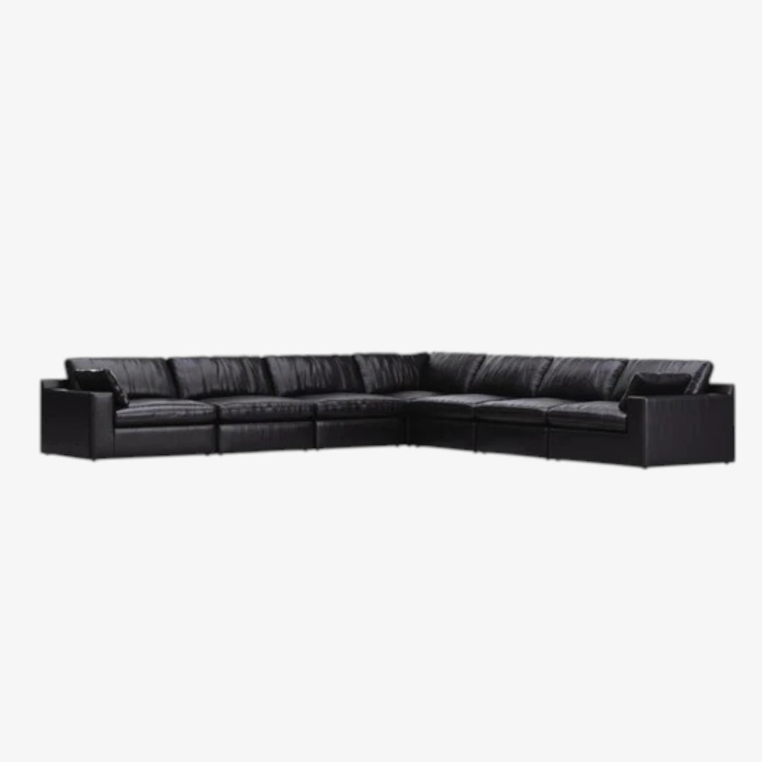 30902S6 Emilia 7-Piece Sectional Sofa In Leather Upholstery - Black | Signature Design By Ashley