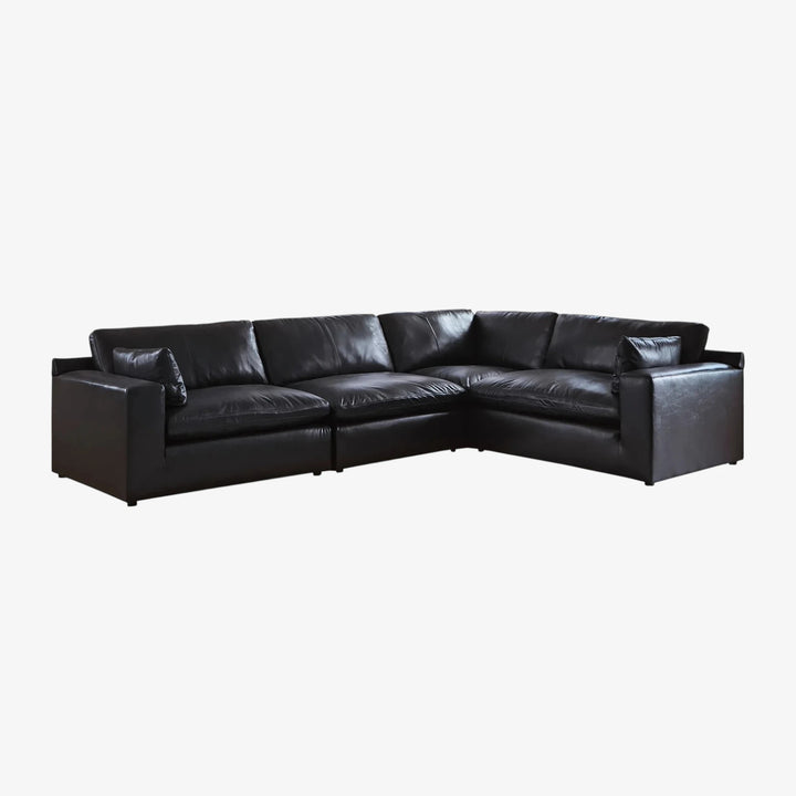 30902S3 Emilia 4-Piece Sectional Sofa In Leather Upholstery - Black | Signature Design By Ashley