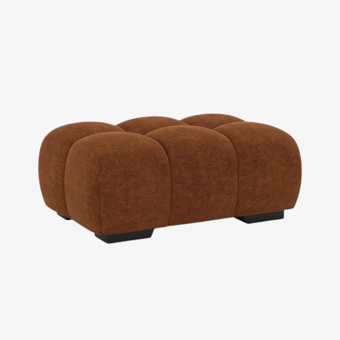 Wise Fabric Upholstered Rust Bubble Accent Ottoman