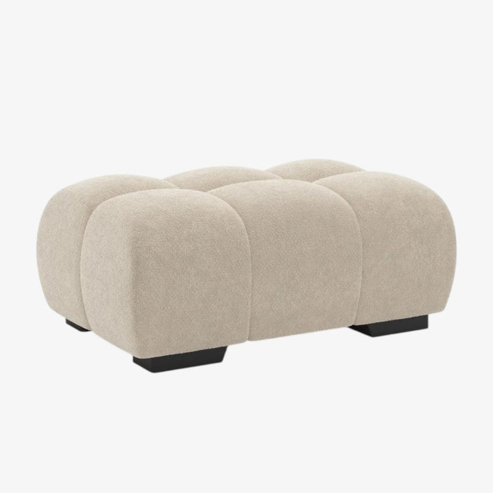 Wise Fabric Upholstered Beige Bubble Accent Ottoman