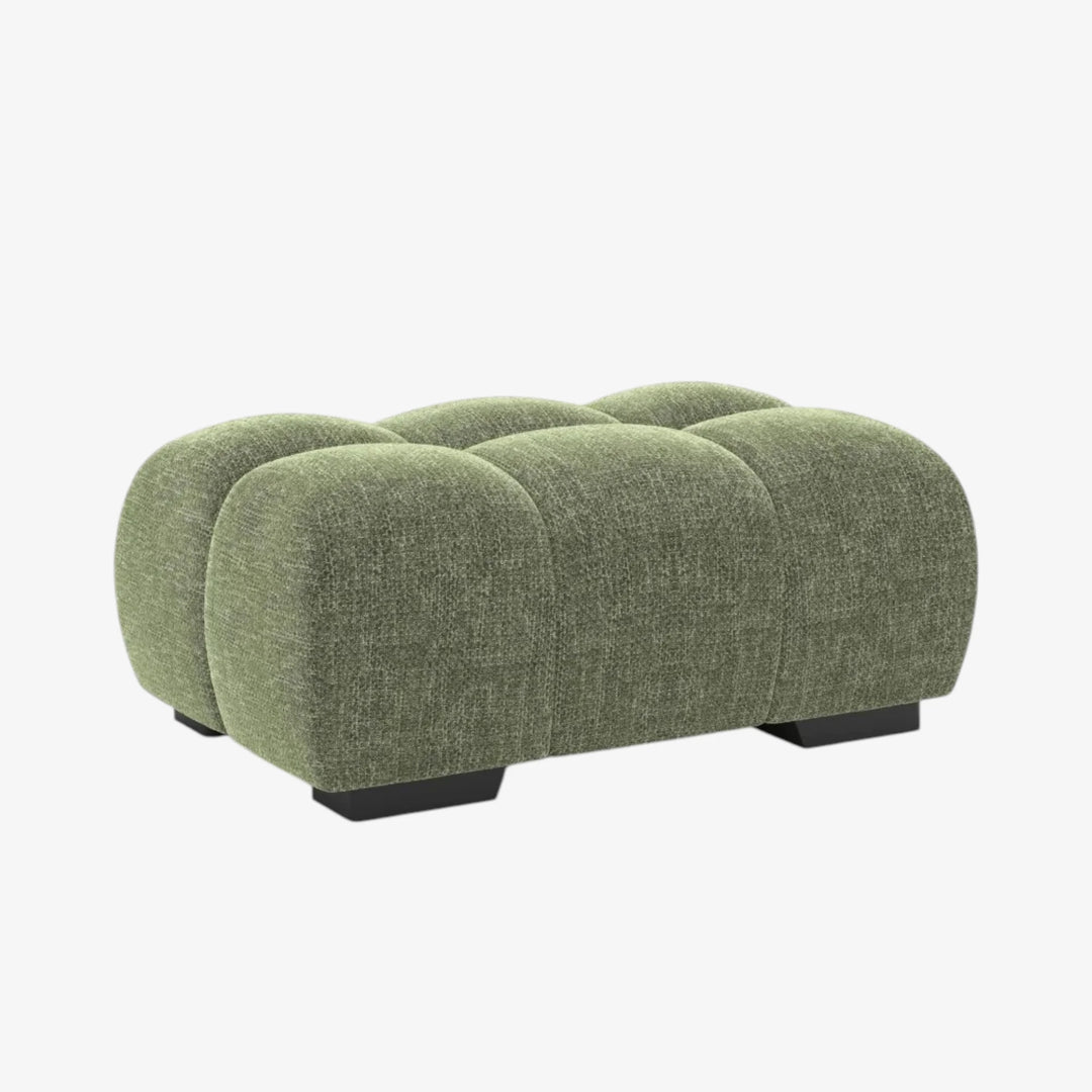 Wise Fabric Upholstered Green Bubble Accent Ottoman