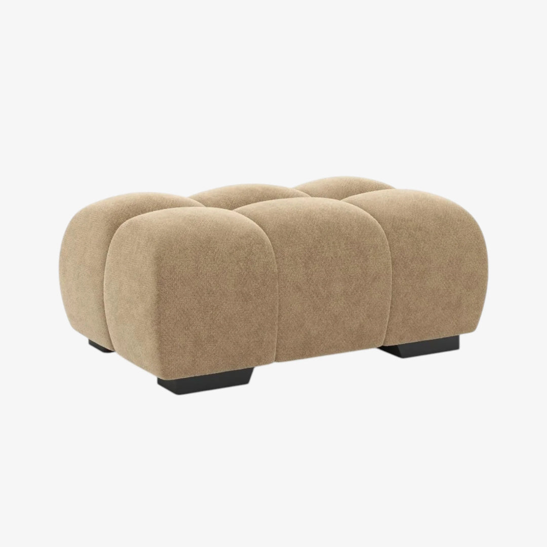 Wise Fabric Upholstered Taupe Bubble Accent Ottoman