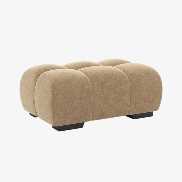 Wise Fabric Upholstered Taupe Bubble Accent Ottoman