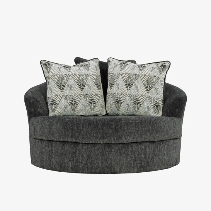 3550421 Biddeford Oversized Swivel Accent Chair In Fabric Upholstery - Shadow | Signature Design By Ashley