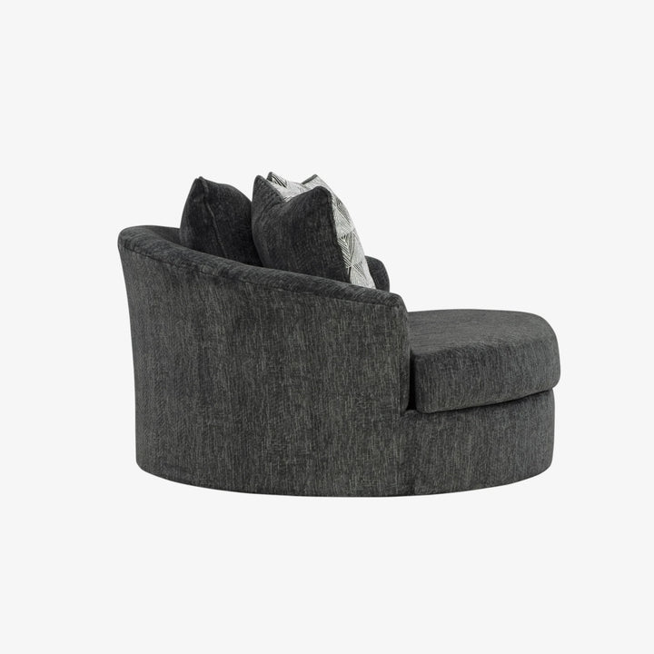 3550421 Biddeford Oversized Swivel Accent Chair In Fabric Upholstery - Shadow | Signature Design By Ashley