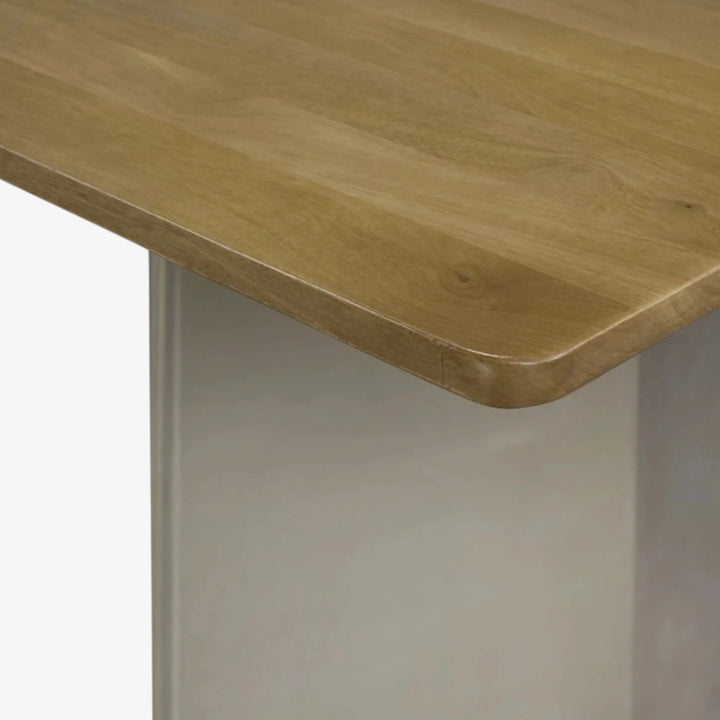 Muse Wooden Oak Dining Table With Metal Legs