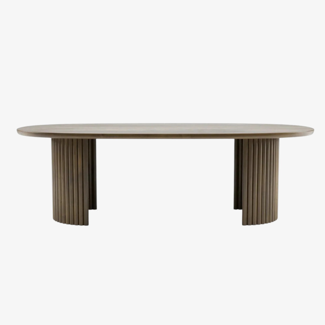 Harry Solid Wooden Walnut Dining Table With Tapered Tabletop