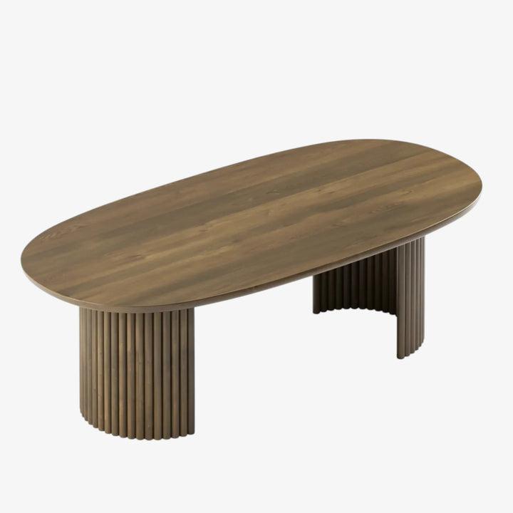Harry Solid Wooden Walnut Dining Table With Tapered Tabletop