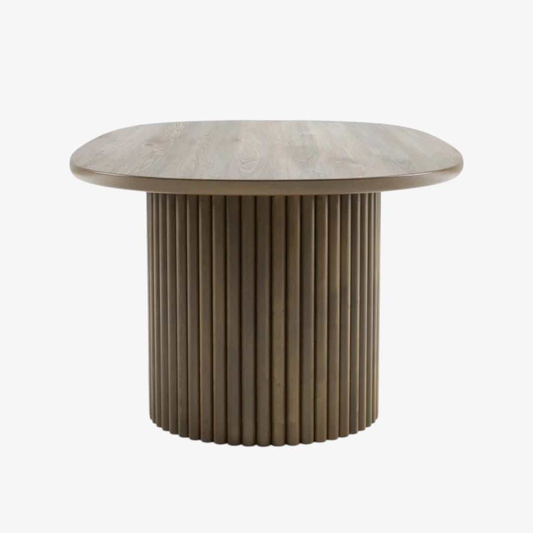 Harry Solid Wooden Walnut Dining Table With Tapered Tabletop