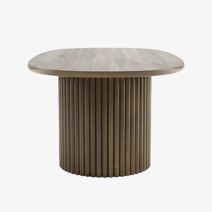 Harry Solid Wooden Walnut Dining Table With Tapered Tabletop