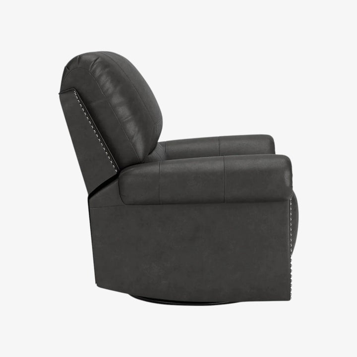 PC5590361 Chasemore Swivel Glider Recliner Chair In Faux Leather Upholstery - Granite | Signature Design By Ashley