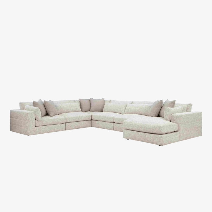 Ashbourne Estate 6-piece Fabric Upholstered Sectional Sofa With Chaise - Snowstone | Signature Design By Ashley