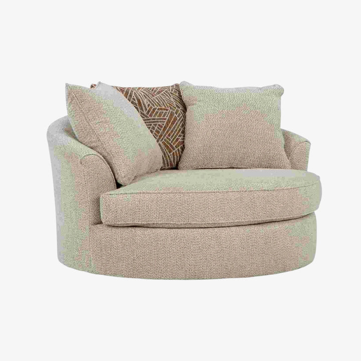 6670421 Steelwater Retreat Oversized Swivel Accent Chair In Fabric Upholstery - Latte | Benchcraft By Ashley