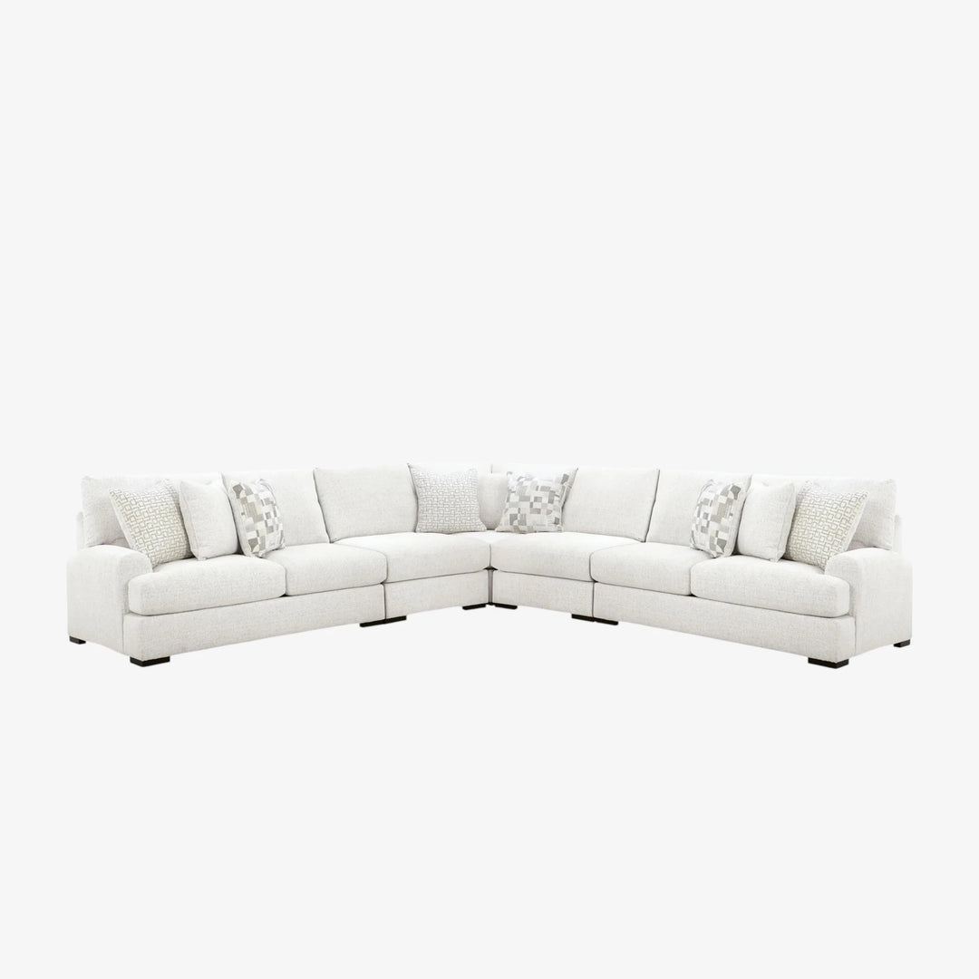PC66906S6 Misty-lakes 5-piece Sectional Sofa In Fabric Upholstery - Chalk | Signature Design By Ashley