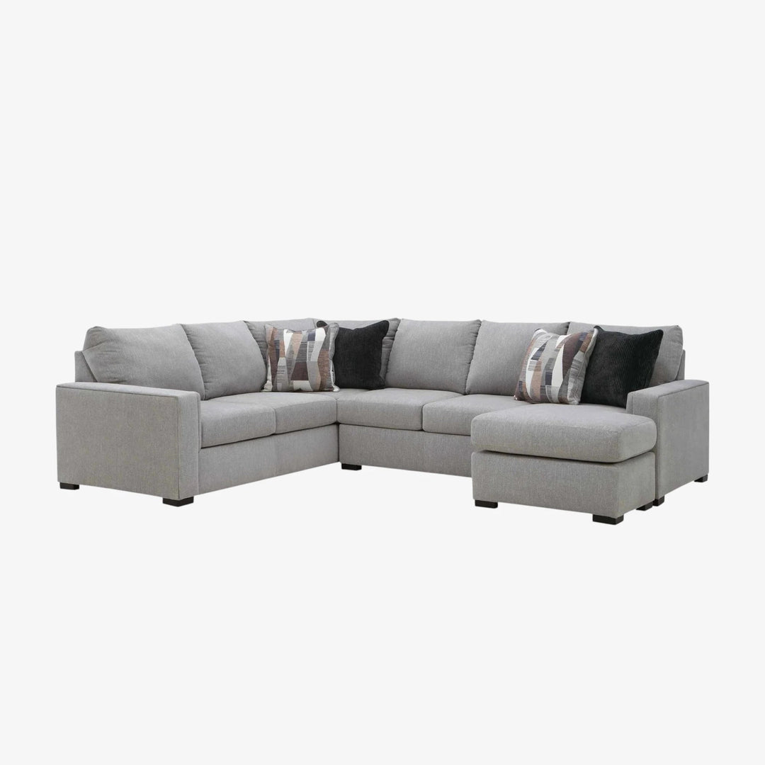 Lakepoint 2-Piece Fabric Upholstered Sectional Sofa With Chaise - Nickel | Benchcraft By Ashley