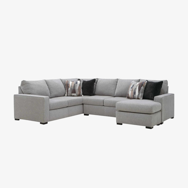 Lakepoint 2-Piece Fabric Upholstered Sectional Sofa With Chaise - Nickel | Benchcraft By Ashley