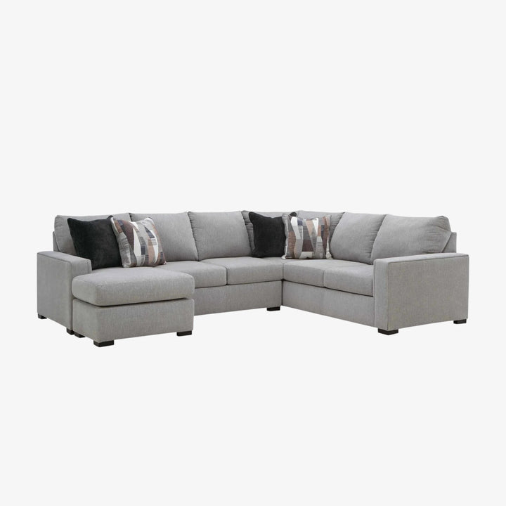 Lakepoint 2-Piece Fabric Upholstered Sectional Sofa With Chaise - Nickel | Benchcraft By Ashley