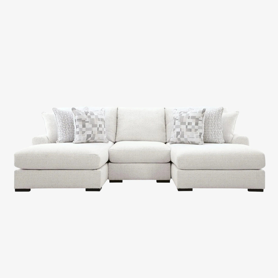 PC66906S7 3-piece Fabric Upholstered Sectional Sofa With Dual Chaise - Chalk | Signature Design By Ashley
