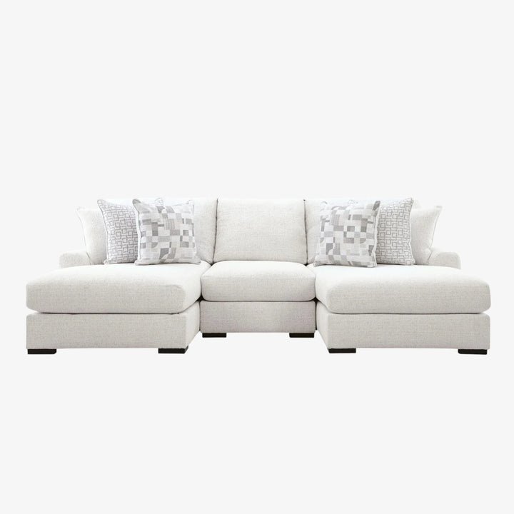 PC66906S7 3-piece Fabric Upholstered Sectional Sofa With Dual Chaise - Chalk | Signature Design By Ashley