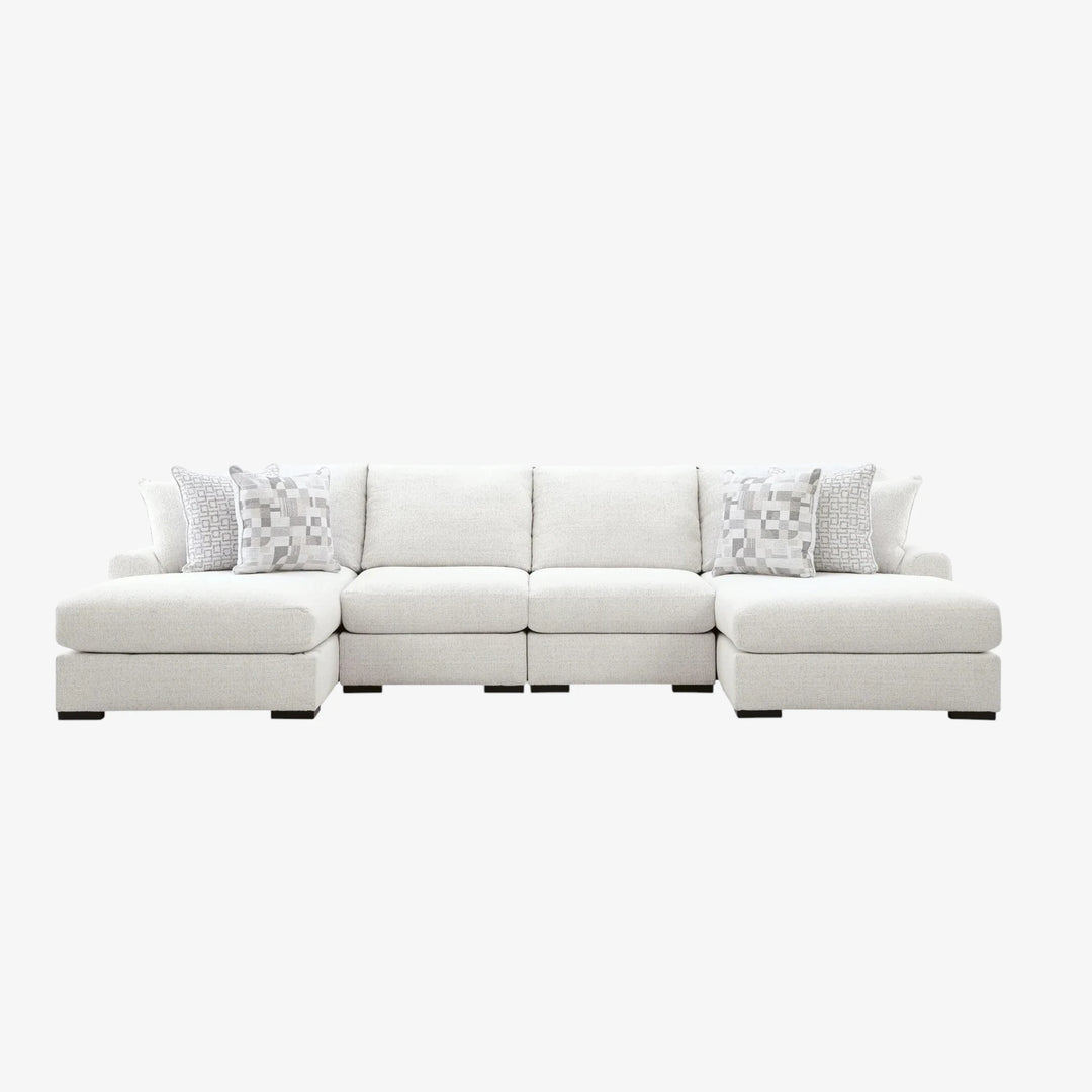 PC66906S8 4-piece Fabric Upholstered Sectional Sofa With Dual Chaise - Chalk | Signature Design By Ashley