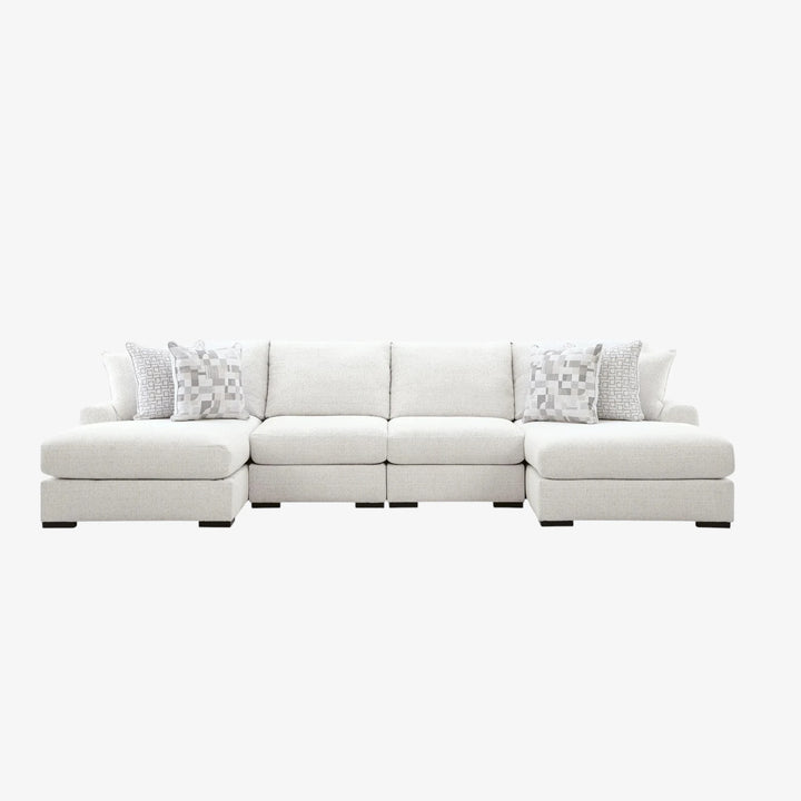 PC66906S8 4-piece Fabric Upholstered Sectional Sofa With Dual Chaise - Chalk | Signature Design By Ashley