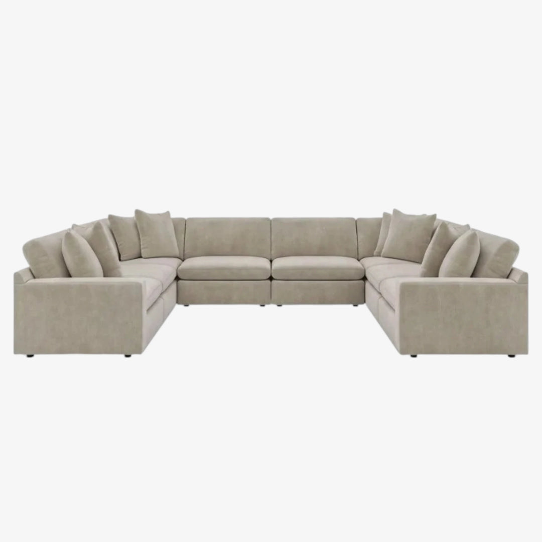 67808S5 Maxton Heights 8-Piece Sectional Sofa In Fabric Upholstery - Pebble | Benchcraft By Ashley