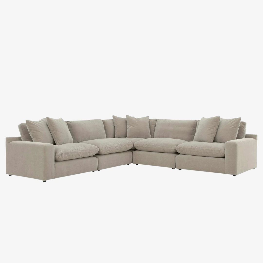 67808S4 Maxton Heights 5-Piece Sectional Sofa In Fabric Upholstery - Pebble | Benchcraft By Ashley