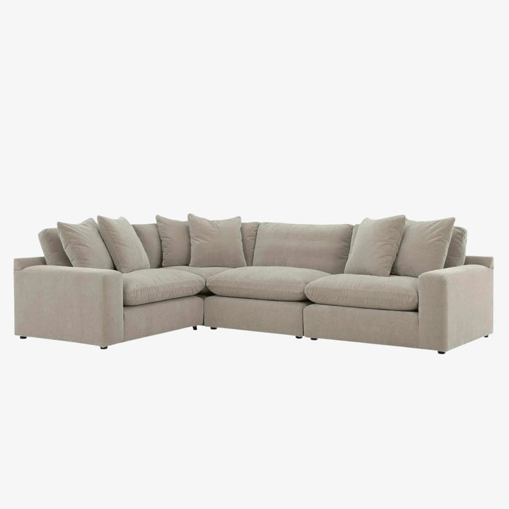 67808S3 Maxton Heights 4-Piece Sectional Sofa In Fabric Upholstery - Pebble | Benchcraft By Ashley