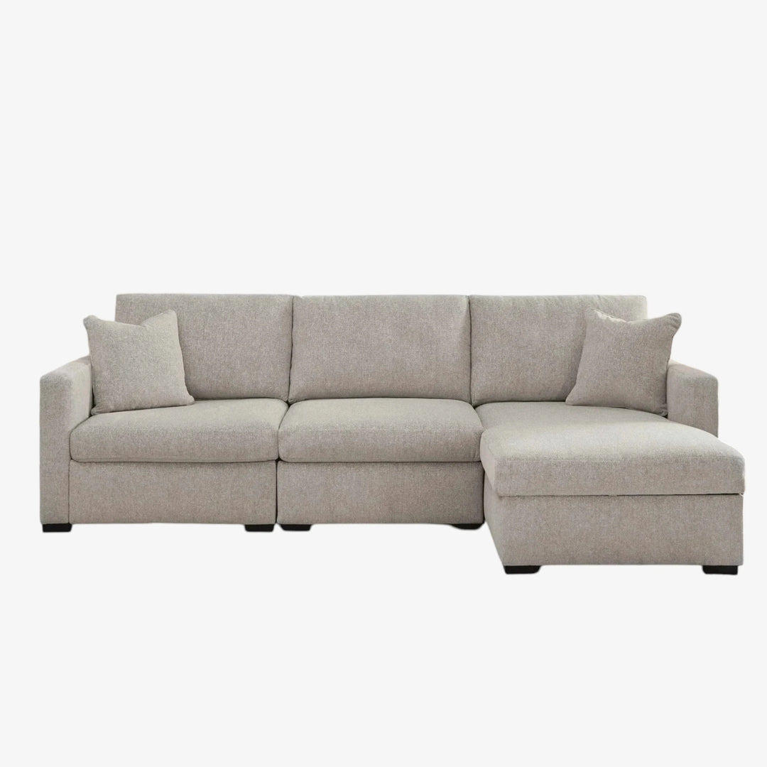 Modmax Luxe 3-Piece Fabric Upholstered Sectional Sofa With Corner Chaise - Flint | Benchcraft By Ashley