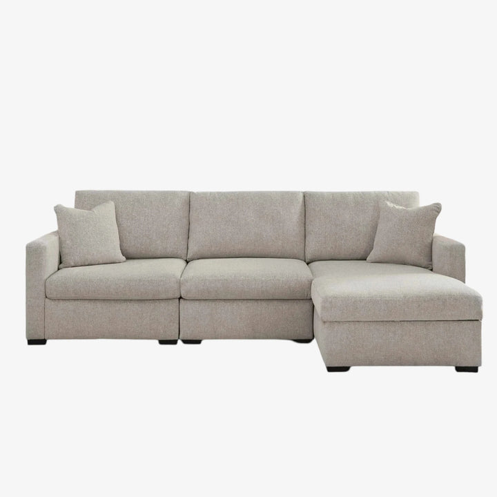 Modmax Luxe 3-Piece Fabric Upholstered Sectional Sofa With Corner Chaise - Flint | Benchcraft By Ashley