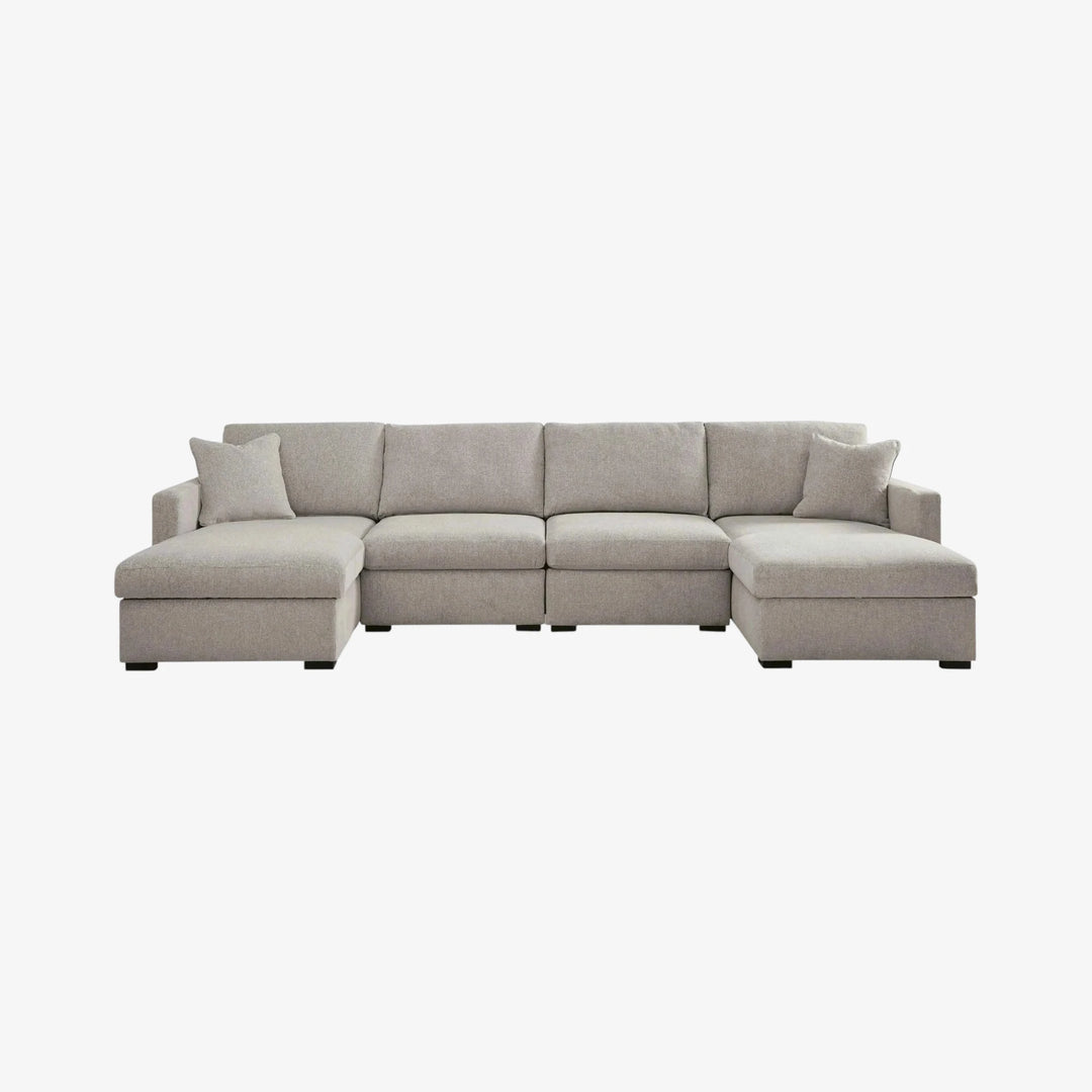68605S16 Modmax Luxe 4-Piece Fabric Upholstered Sectional Sofa With Dual Chaise - Flint | Benchcraft By Ashley