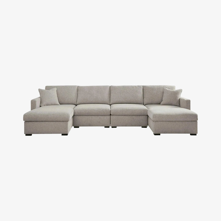 68605S16 Modmax Luxe 4-Piece Fabric Upholstered Sectional Sofa With Dual Chaise - Flint | Benchcraft By Ashley