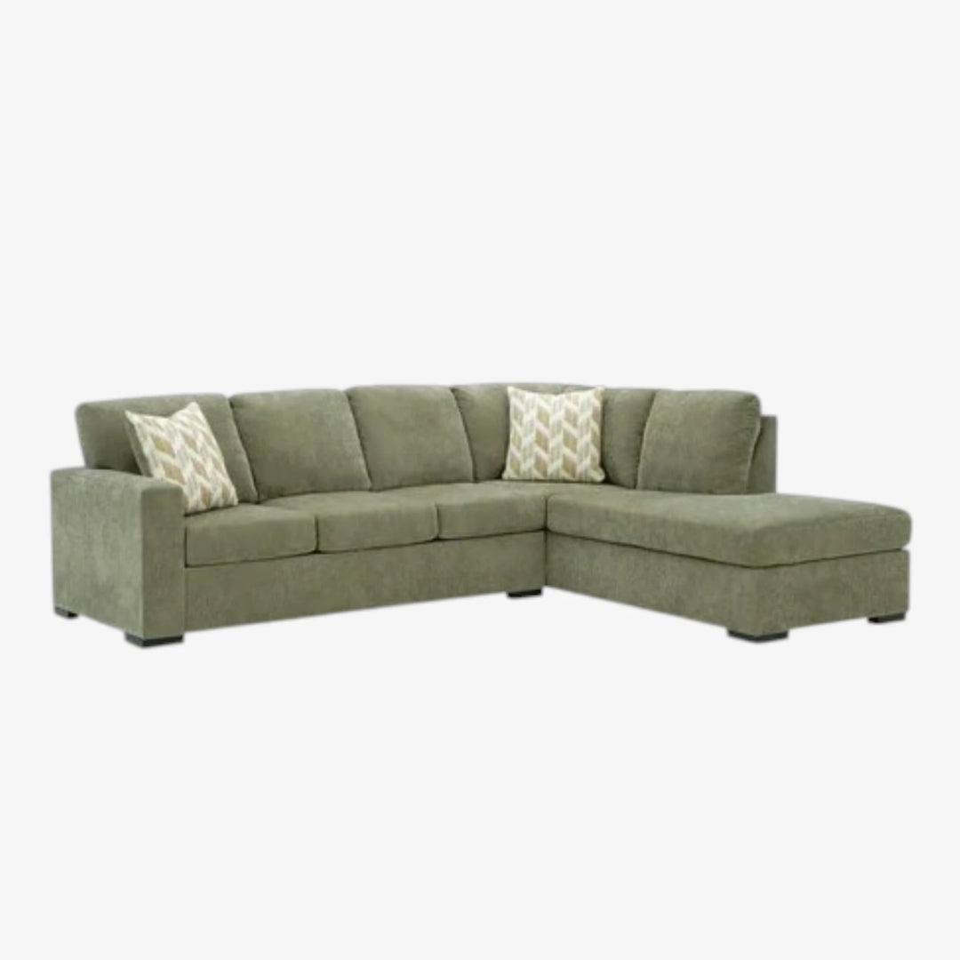 Bridgepoint 2-Piece Fabric Upholstered Sectional Sofa With Chaise - Moss | Signature Design By Ashley