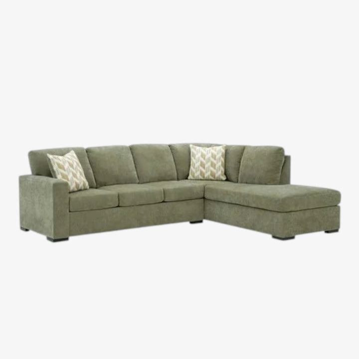 Bridgepoint 2-Piece Fabric Upholstered Sectional Sofa With Chaise - Moss | Signature Design By Ashley