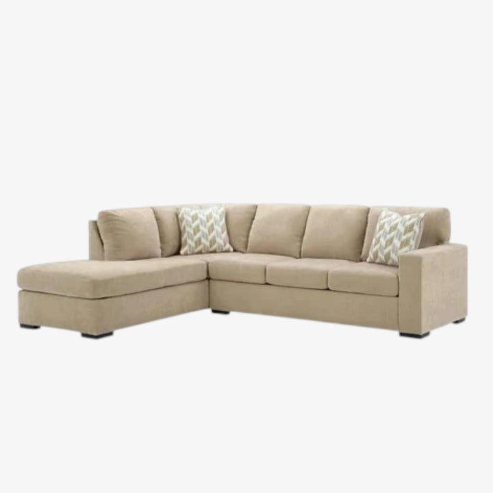 Bridgepoint 2-Piece Fabric Upholstered Sectional Sofa With Chaise - Almond | Signature Design By Ashley