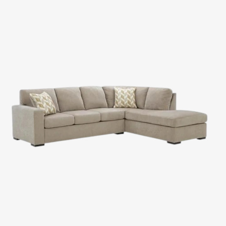 Bridgepoint 2-Piece Fabric Upholstered Sectional Sofa With Chaise - Stone | Signature Design By Ashley