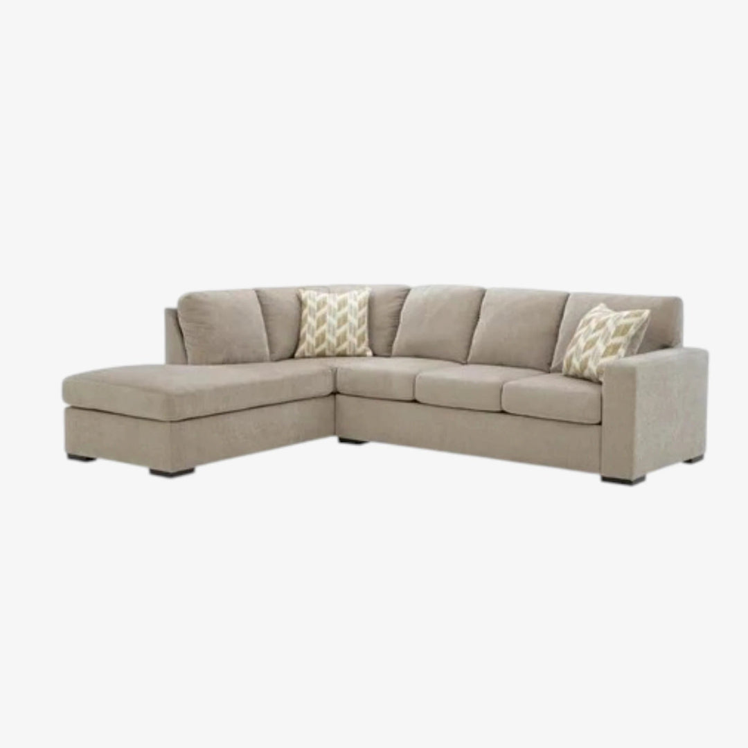 Bridgepoint 2-Piece Fabric Upholstered Sectional Sofa With Chaise - Stone | Signature Design By Ashley