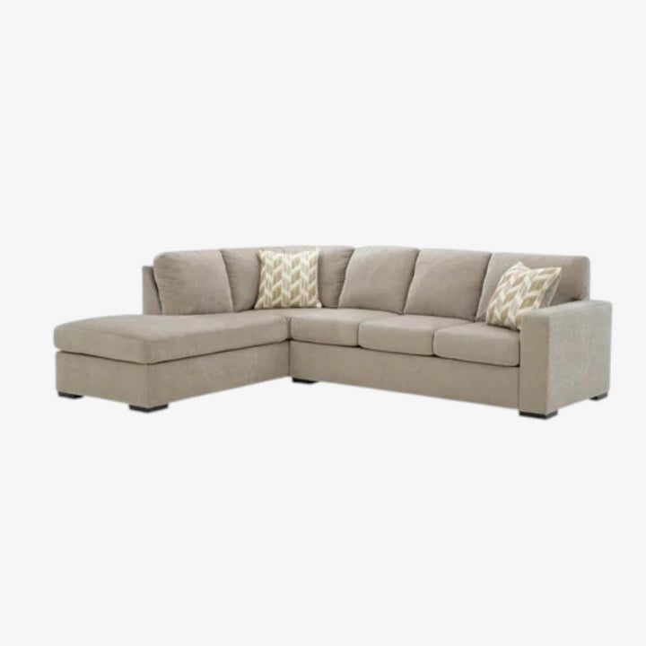 Bridgepoint 2-Piece Fabric Upholstered Sectional Sofa With Chaise - Stone | Signature Design By Ashley