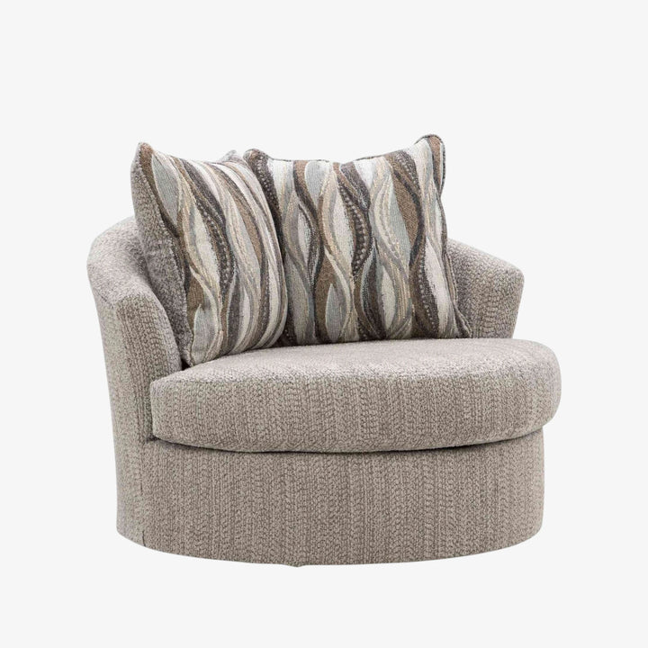 PC6960444 Lofwood Swivel Accent Chair In Fabric Upholstery - Fossil | Signature Design By Ashley