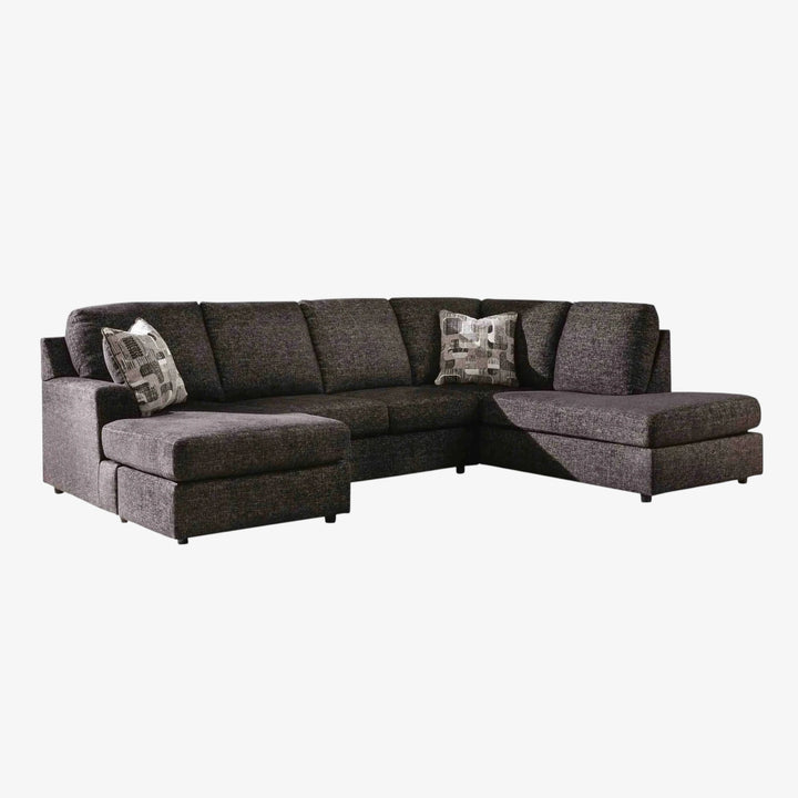 Lentiz 2-piece Fabric Upholstered Sectional Sofa With Chaise - Onyx | Signature Design By Ashley