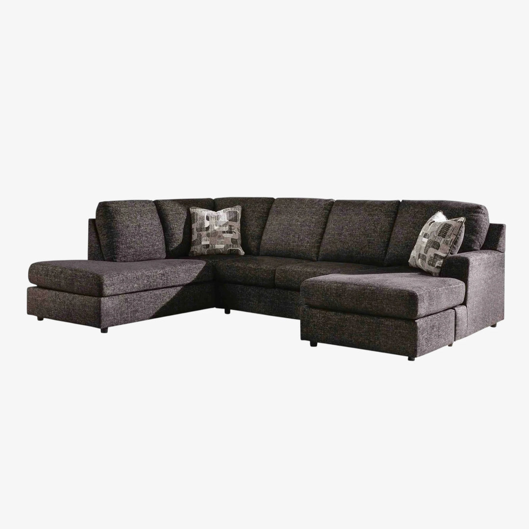 Lentiz 2-piece Fabric Upholstered Sectional Sofa With Chaise - Onyx | Signature Design By Ashley