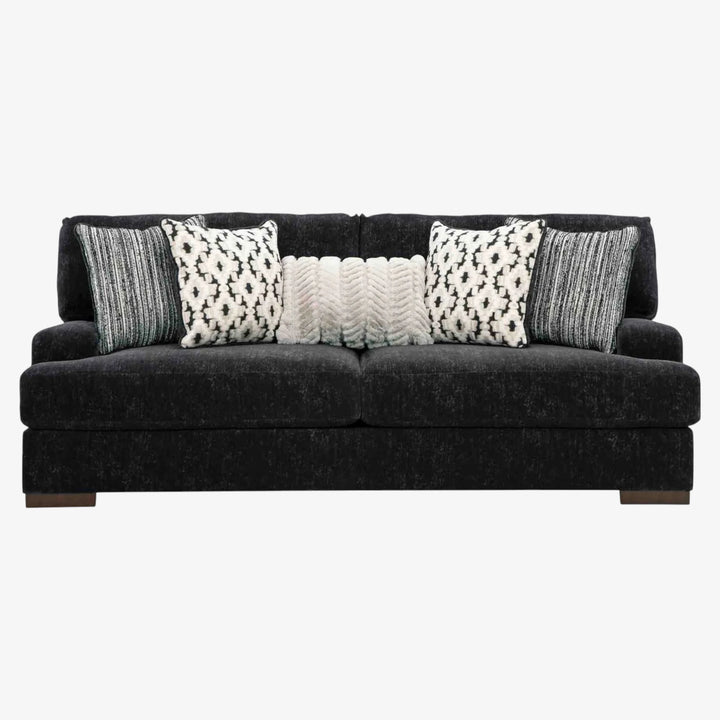 8040438 Whitmore Manor Stationary Sofa In Fabric Upholstery - Black Pearl | Benchcraft By Ashley