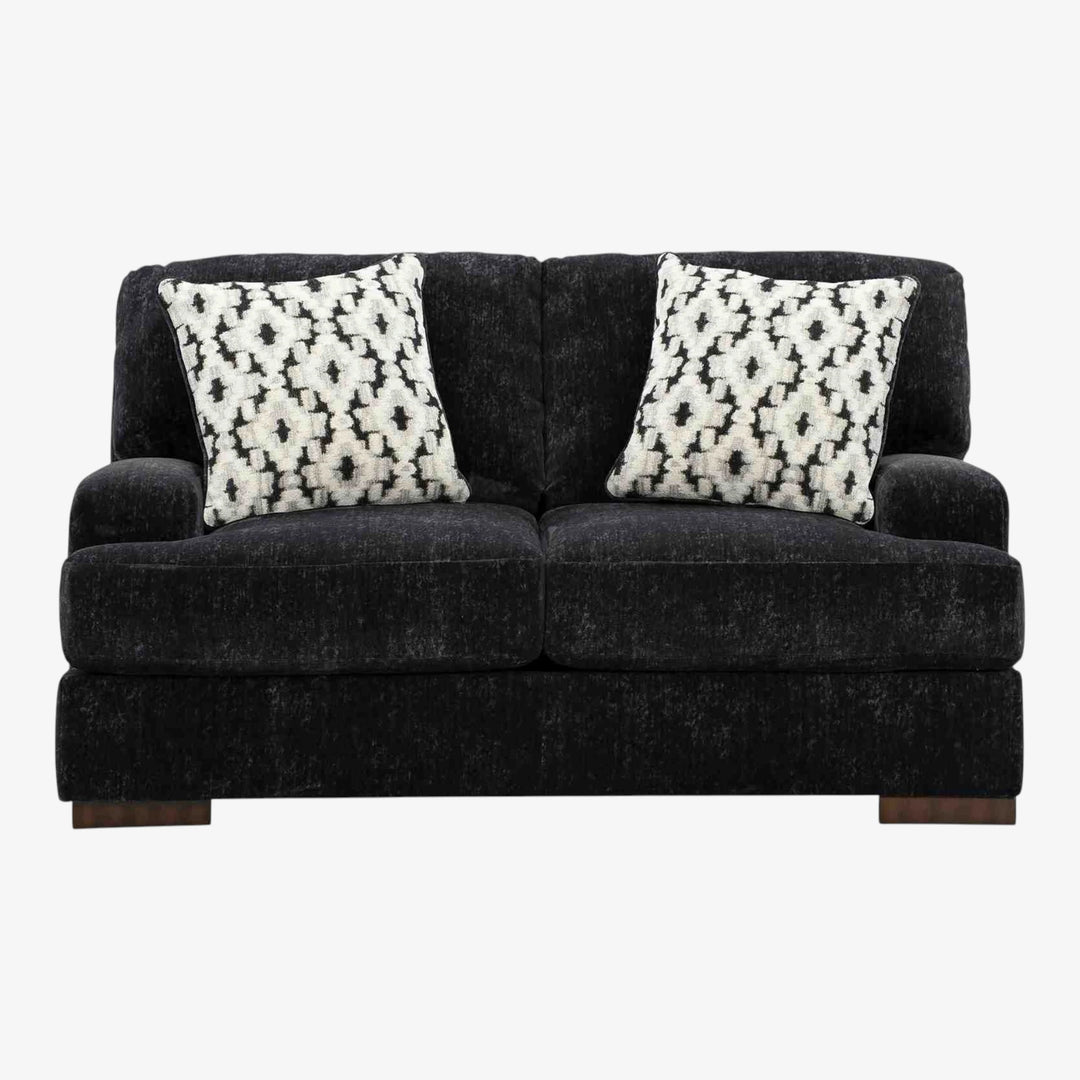8040435 Whitmore Manor Loveseat In Fabric Upholstery - Black Pearl | Benchcraft By Ashley