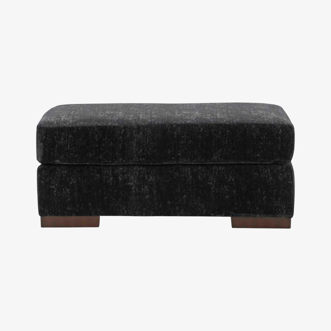 8040414 Whitmore Manor Accent Ottoman In Fabric Upholstery - Black Pearl | Benchcraft By Ashley