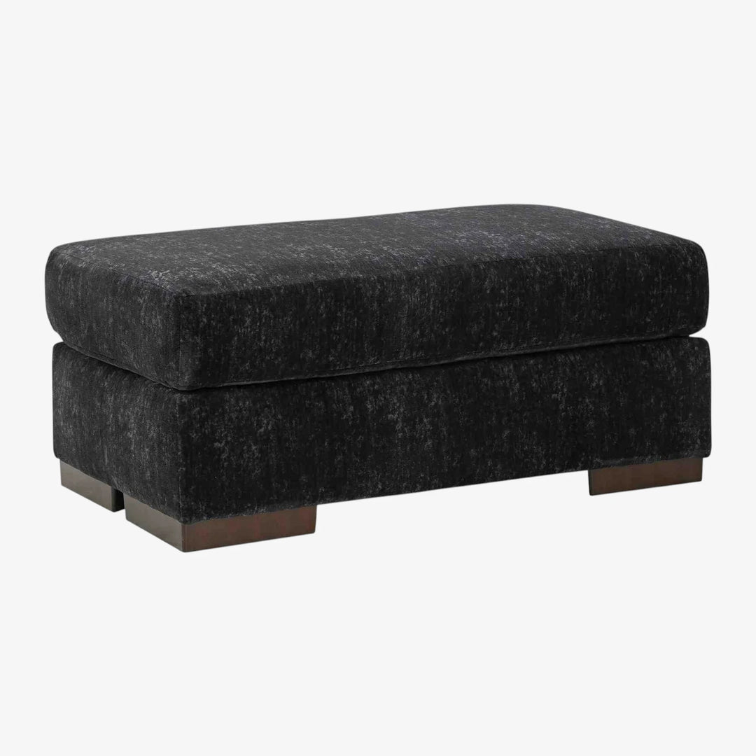 8040414 Whitmore Manor Accent Ottoman In Fabric Upholstery - Black Pearl | Benchcraft By Ashley
