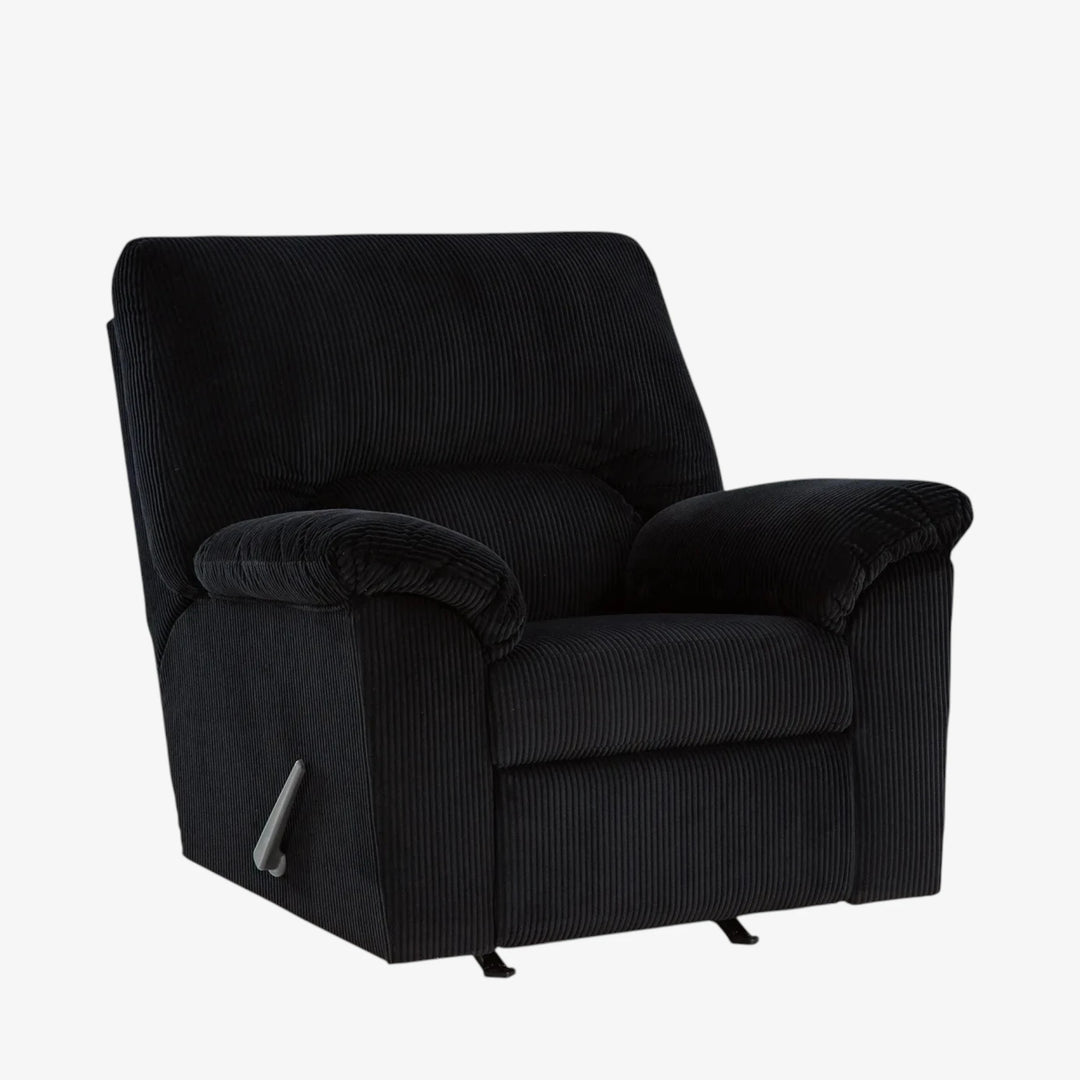 2420425 SimpleJoy Rocker Recliner Chair In Fabric Upholstery - Onyx | Signature Design By Ashley