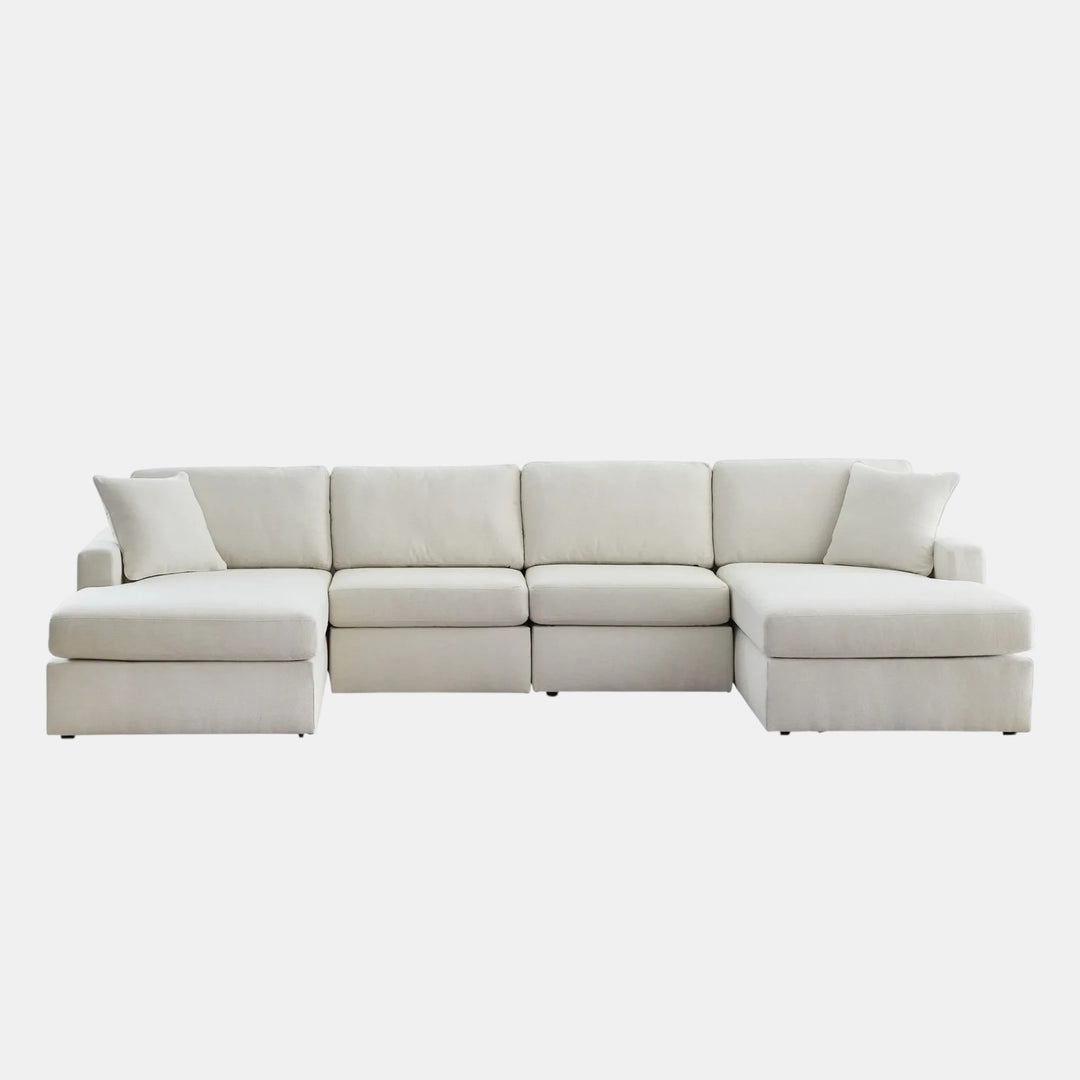 92103S19 Modmax 4-Piece Fabric Sectional Sofa With Dual Chaise - Oyster | Signature Design By Ashley