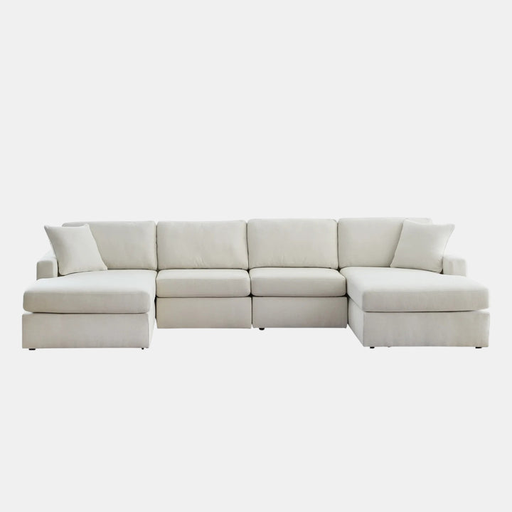 92103S19 Modmax 4-Piece Fabric Sectional Sofa With Dual Chaise - Oyster | Signature Design By Ashley