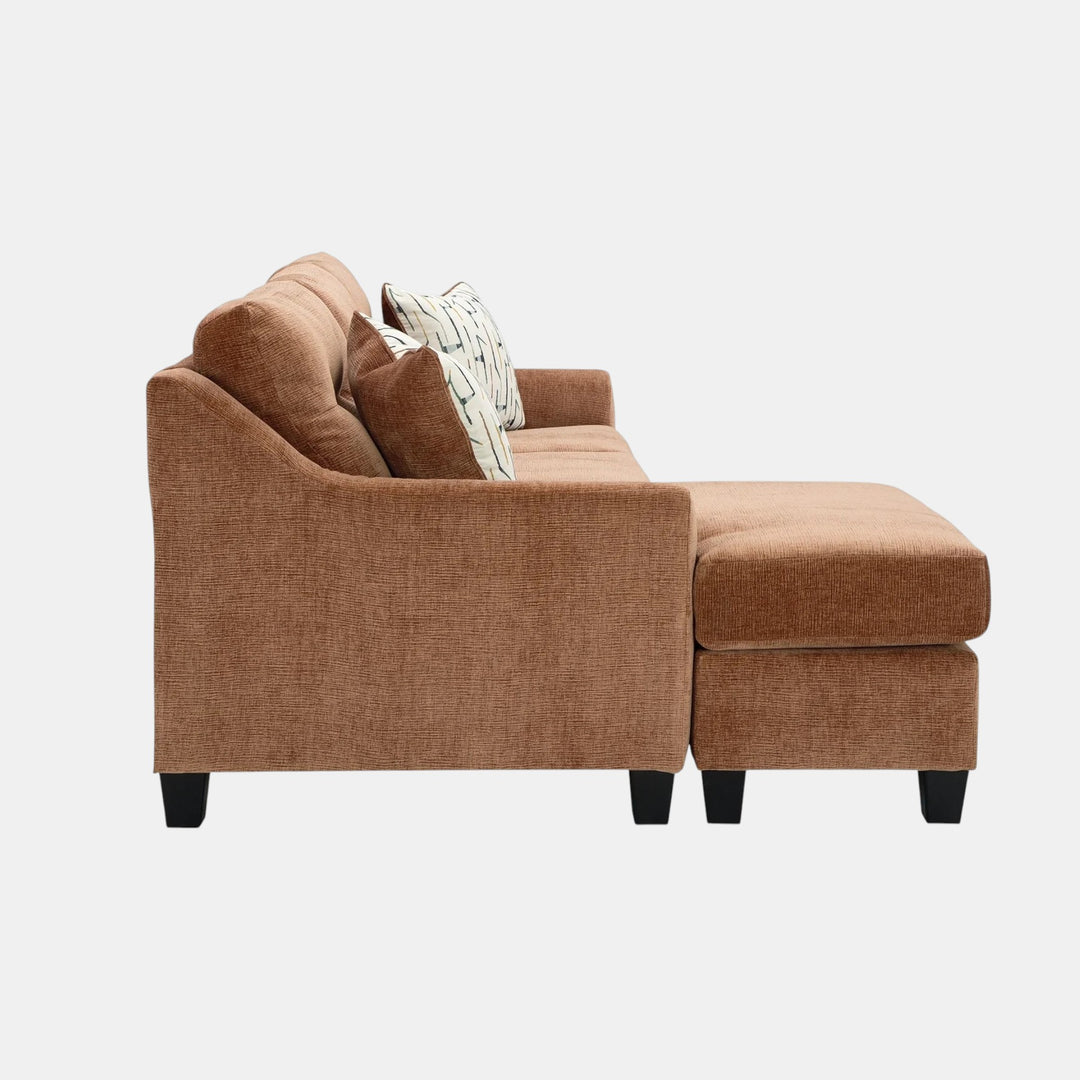 6720418 Amity Bay Sofa Chaise In Fabric Upholstery - Clay | Benchcraft By Ashley